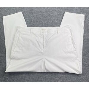 Eileen Fisher Trousers Women's 18 Organic Cotton White Dress Pants Straight Leg